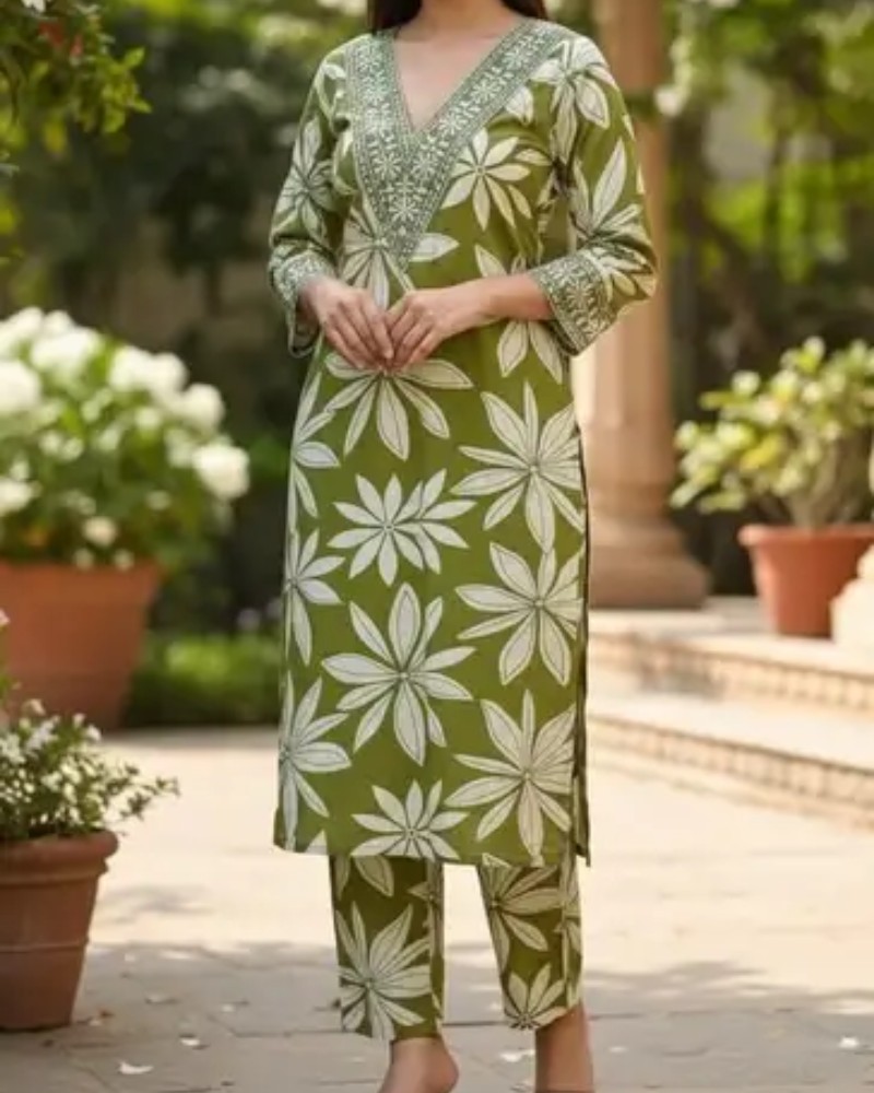 Green Full length Kurthi